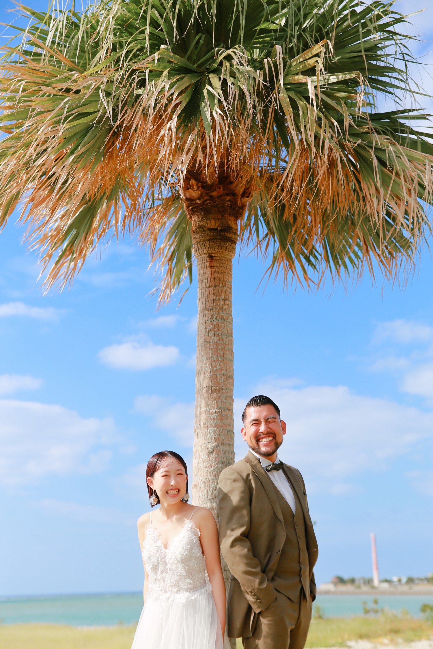 「ヤシの木の真下は直射日光」 アラハビーチ(北谷町)