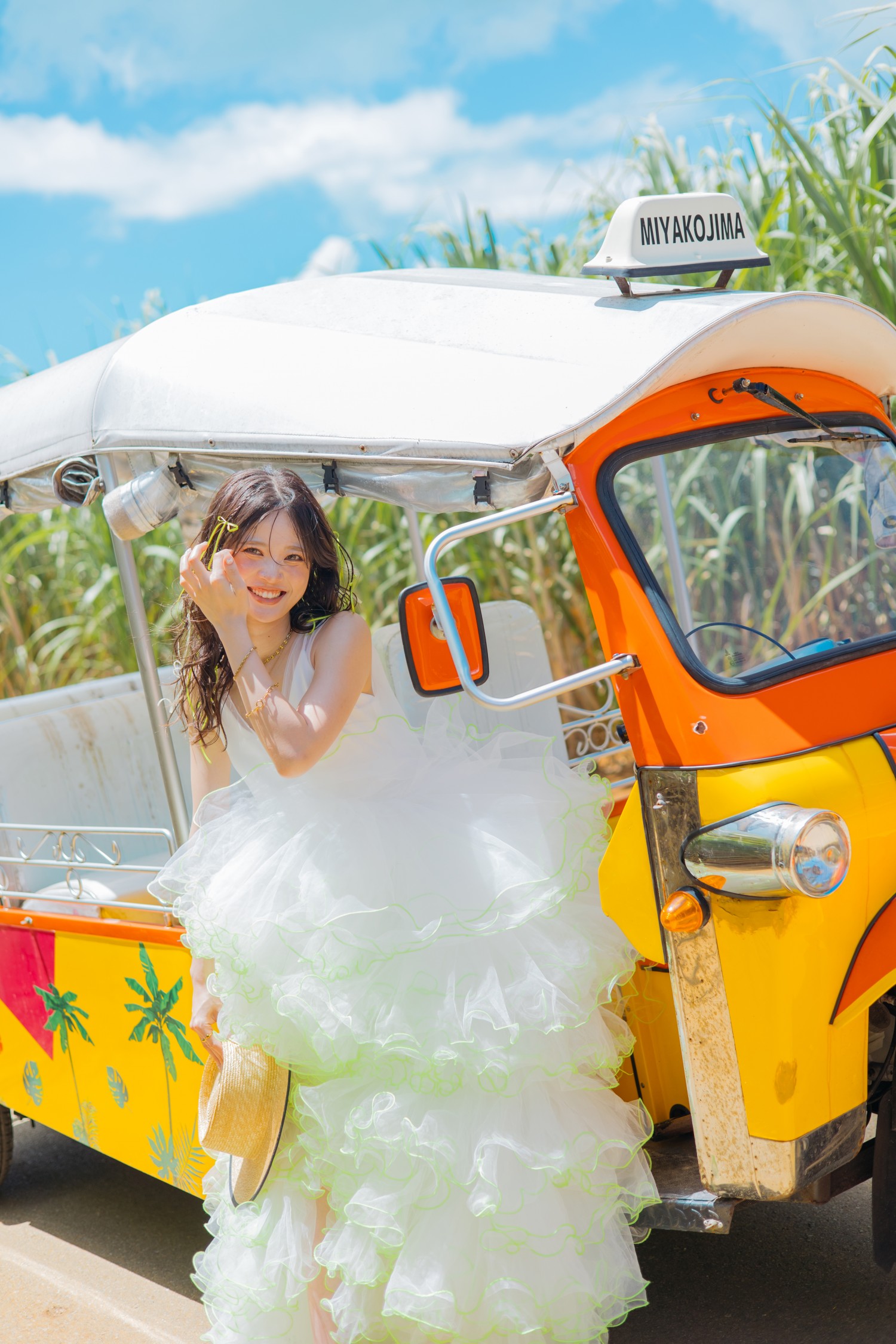 「トゥクトゥクと私」 サトウキビ畑(宮古島市)