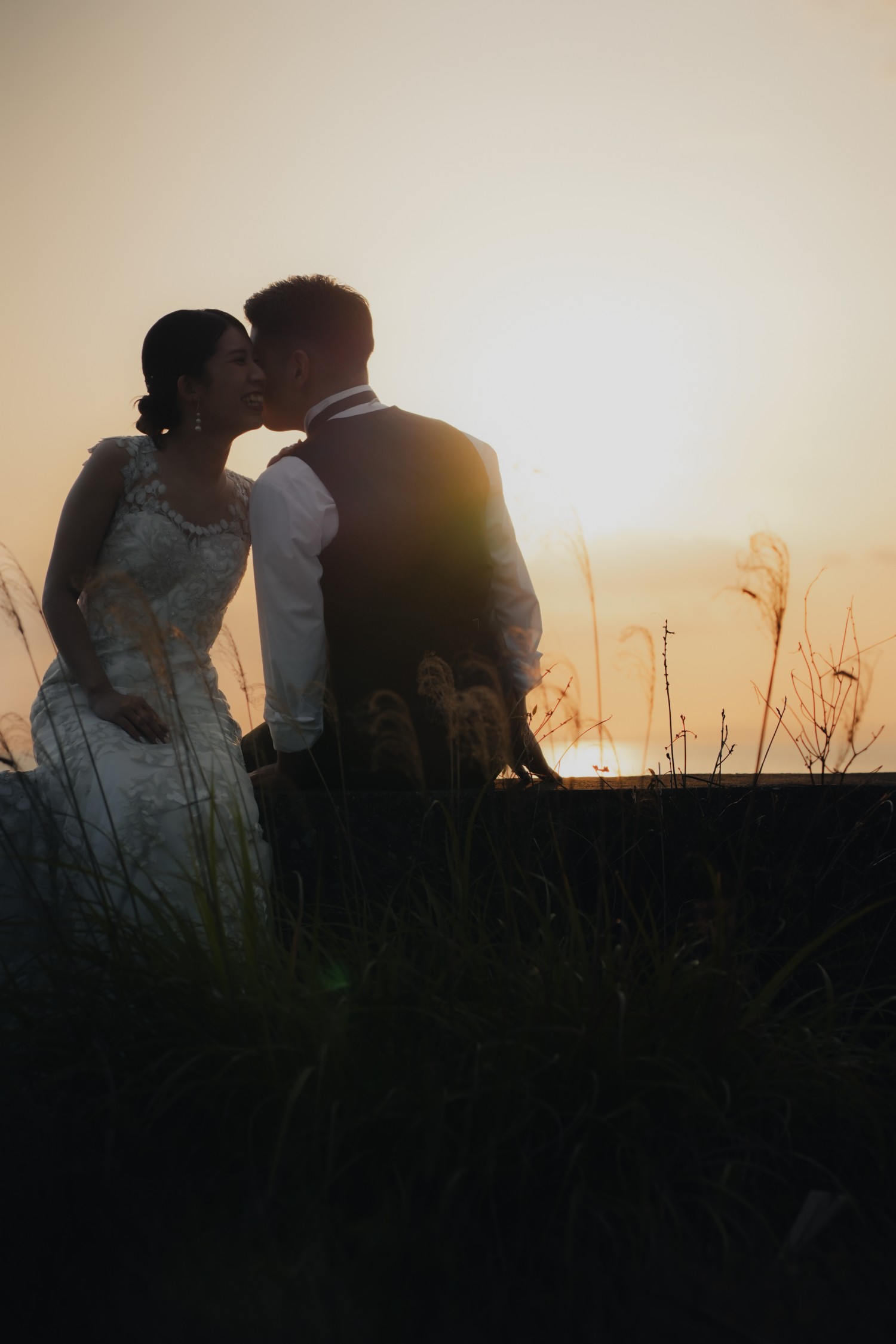 「夕日とふたり」 美々ビーチ(糸満市)